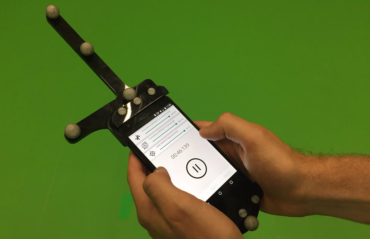 Smartphone handler for Motion Lab with homemade recording app